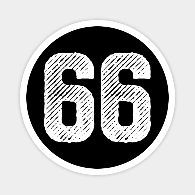 Sixty Six 66 Magnet by colorsplash
